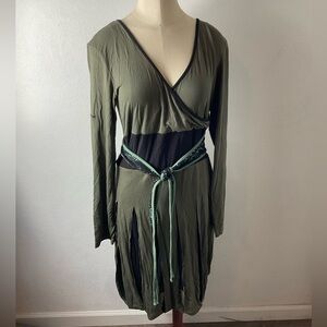 Skunkfunk Green Balloon Skirt Dress Sz 4